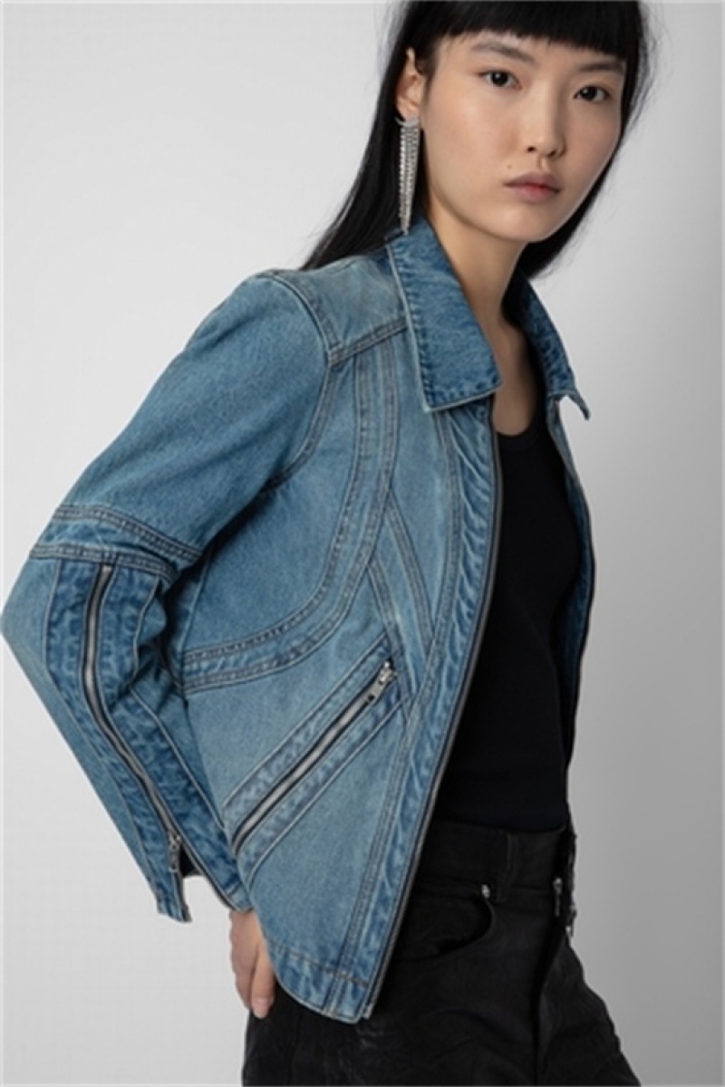 Zadig & Voltaire Bons Denim Jacket Głęboka Niebieskie | ZV-256409