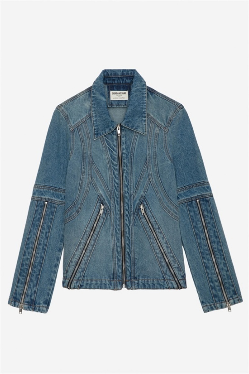 Zadig & Voltaire Bons Denim Jacket Głęboka Niebieskie | ZV-256409