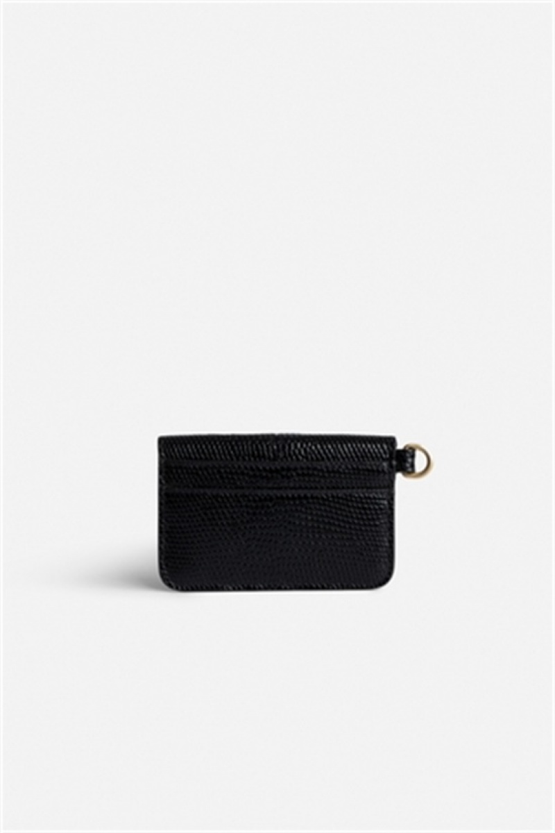 Zadig & Voltaire Borderline Pass Card Case Czarne | ZV-255928