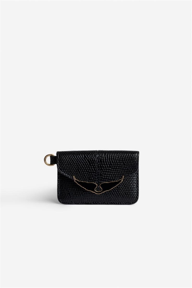 Zadig & Voltaire Borderline Pass Card Case Czarne | ZV-255928