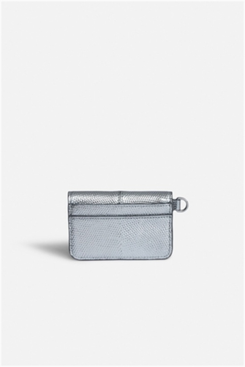 Zadig & Voltaire Borderline Pass Card Holder Srebrne | ZV-255929