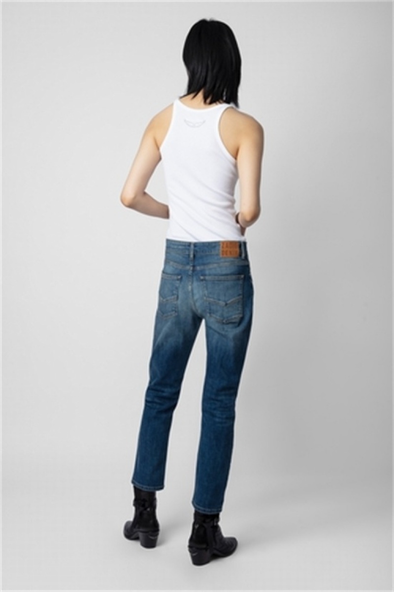 Zadig & Voltaire Boyfit Jeans Niebieskie | ZV-256211