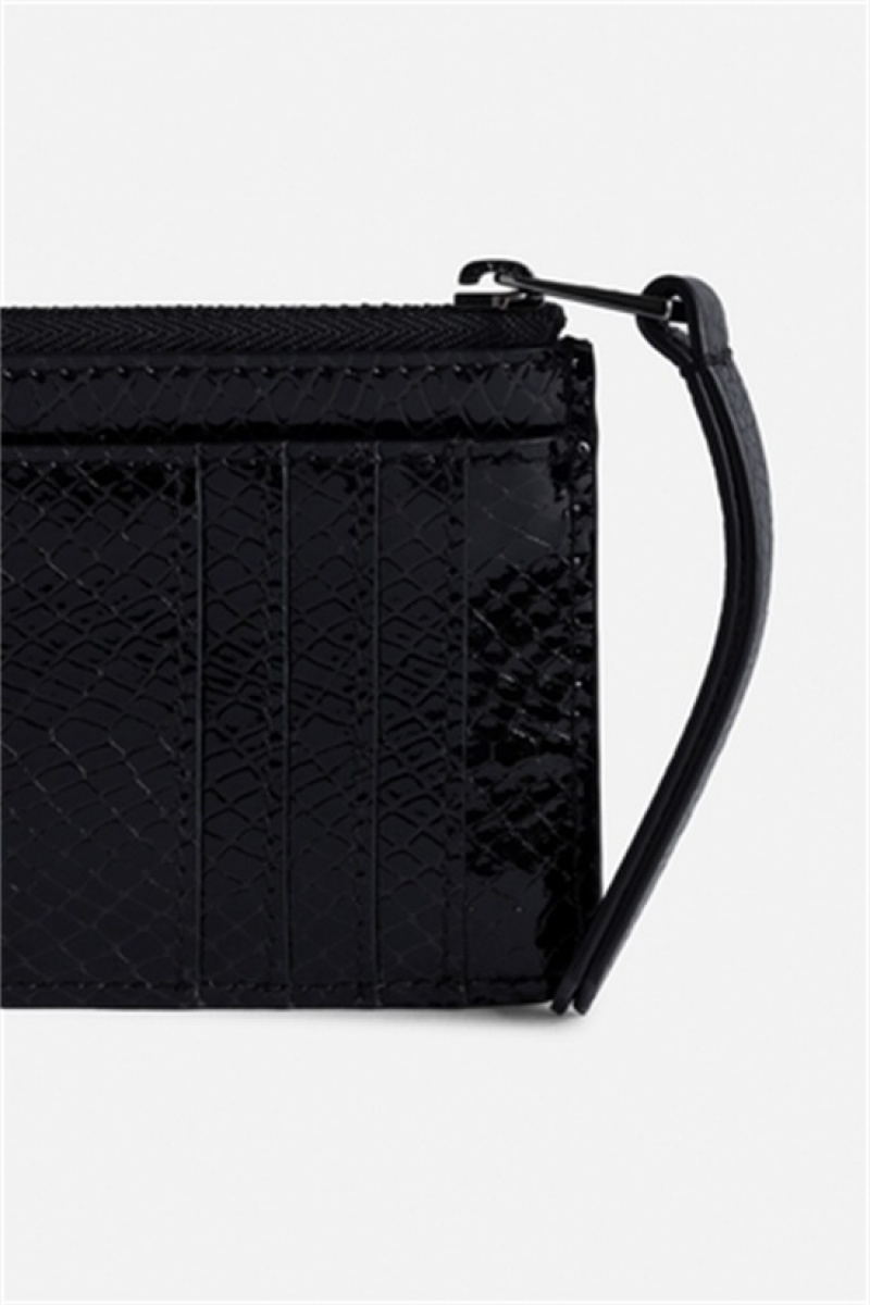 Zadig & Voltaire Card Glossy Wallet Czarne | ZV-255917