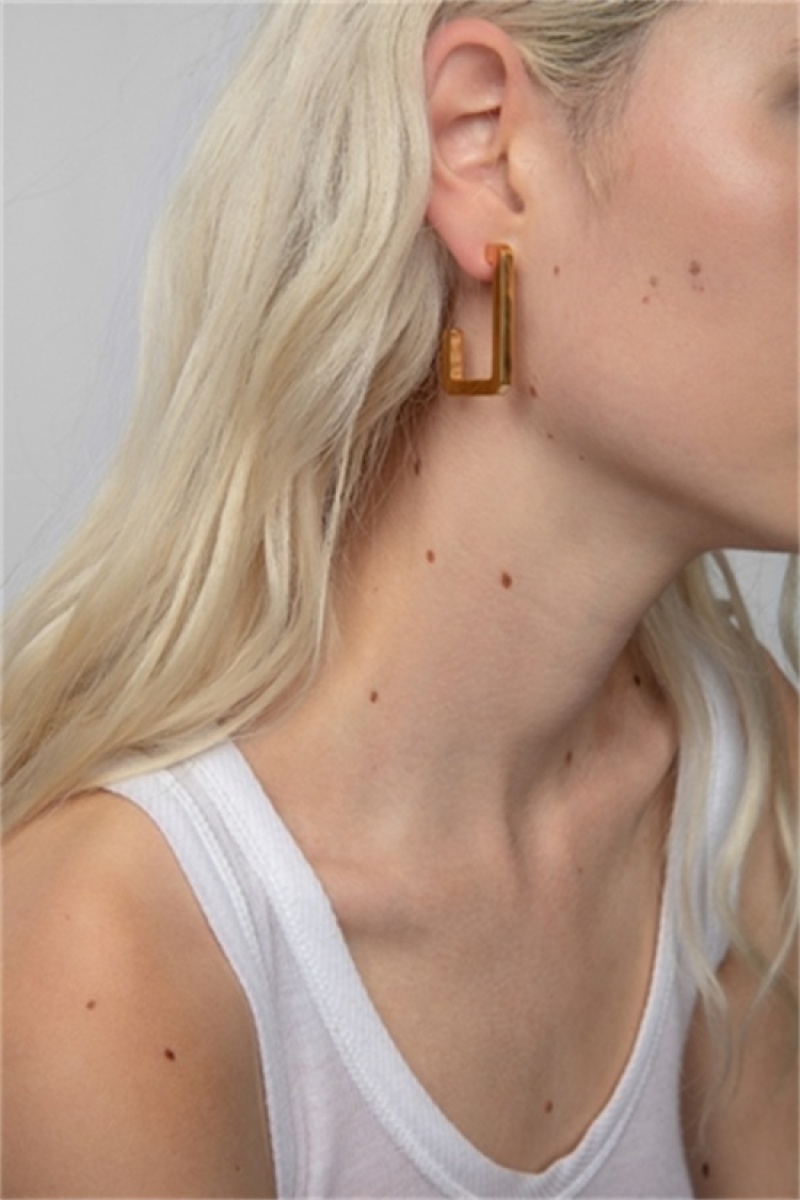 Zadig & Voltaire Cecilia Big Earrings Złote | ZV-255862