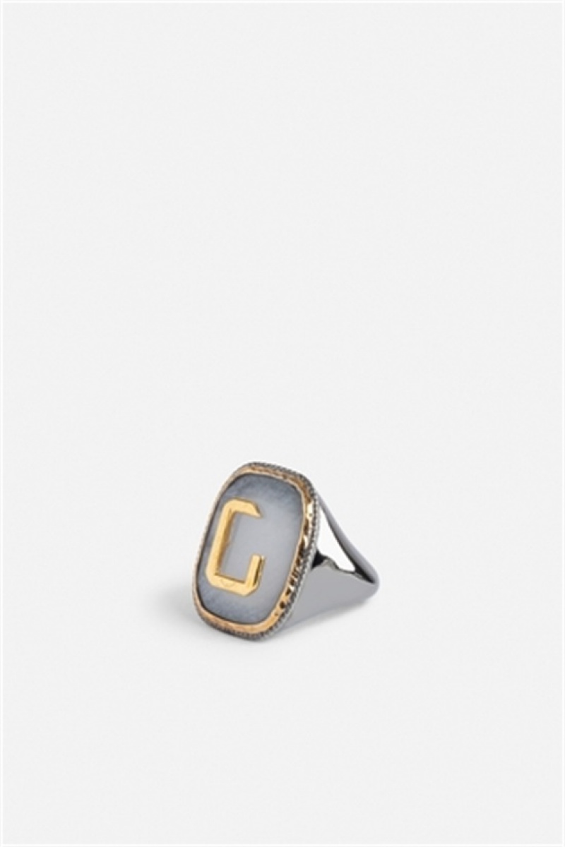 Zadig & Voltaire Cecilia Signet Ring Beżowe | ZV-255863