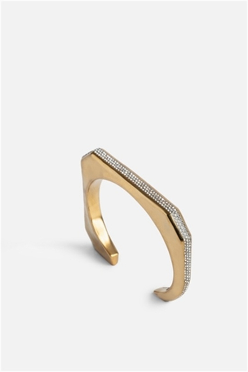 Zadig & Voltaire Cecilia Strass Bangle Złote | ZV-255867