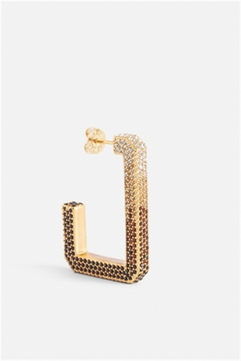 Zadig & Voltaire Cecilia Strass Earrings Brązowe | ZV-255861