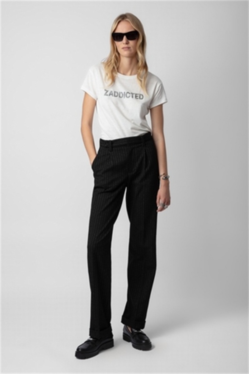 Zadig & Voltaire Charlotte Zaddicted T-shirt Białe | ZV-256274