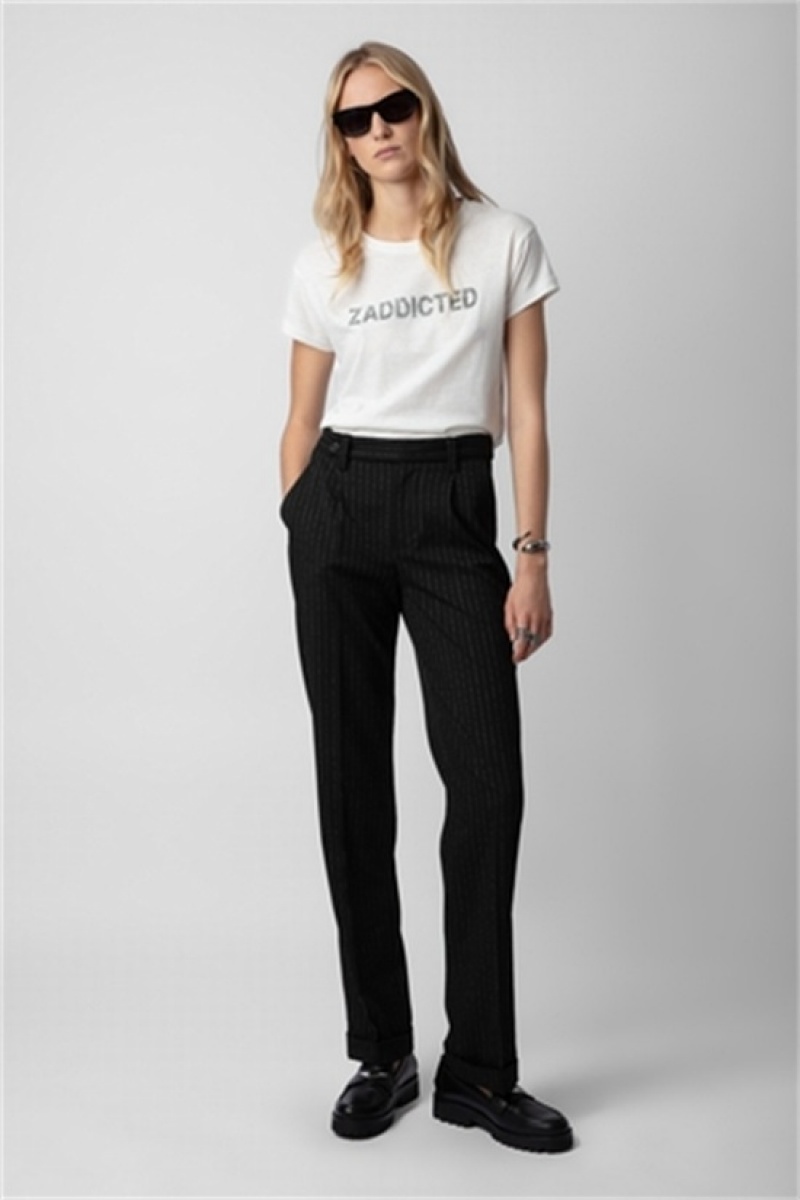 Zadig & Voltaire Charlotte Zaddicted T-shirt Białe | ZV-256274