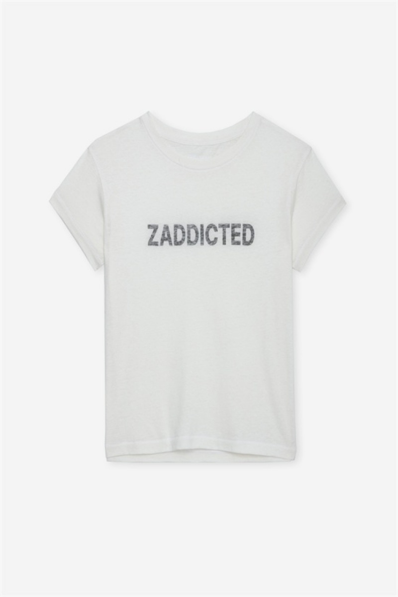 Zadig & Voltaire Charlotte Zaddicted T-shirt Białe | ZV-256274