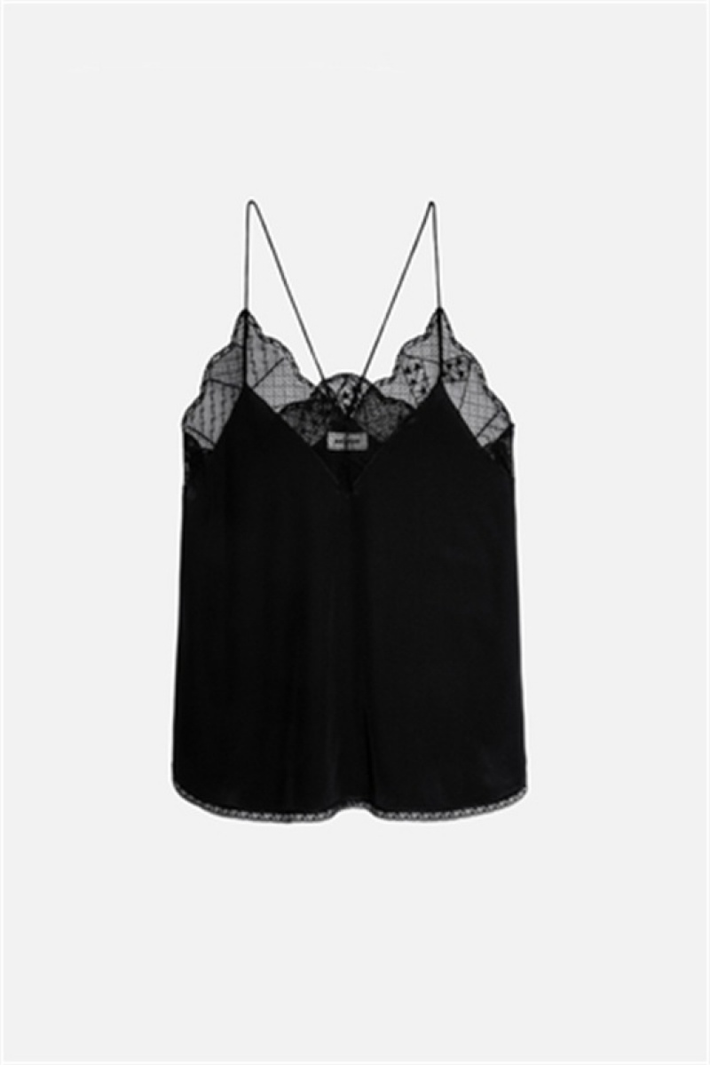 Zadig & Voltaire Christy Camisole Czarne | ZV-256319