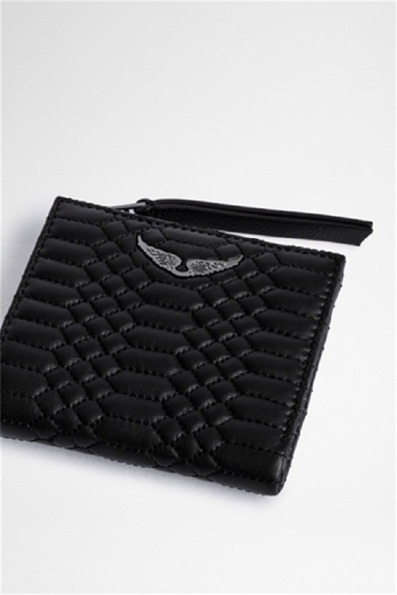 Zadig & Voltaire Fold Mat Wallet Czarne | ZV-255909