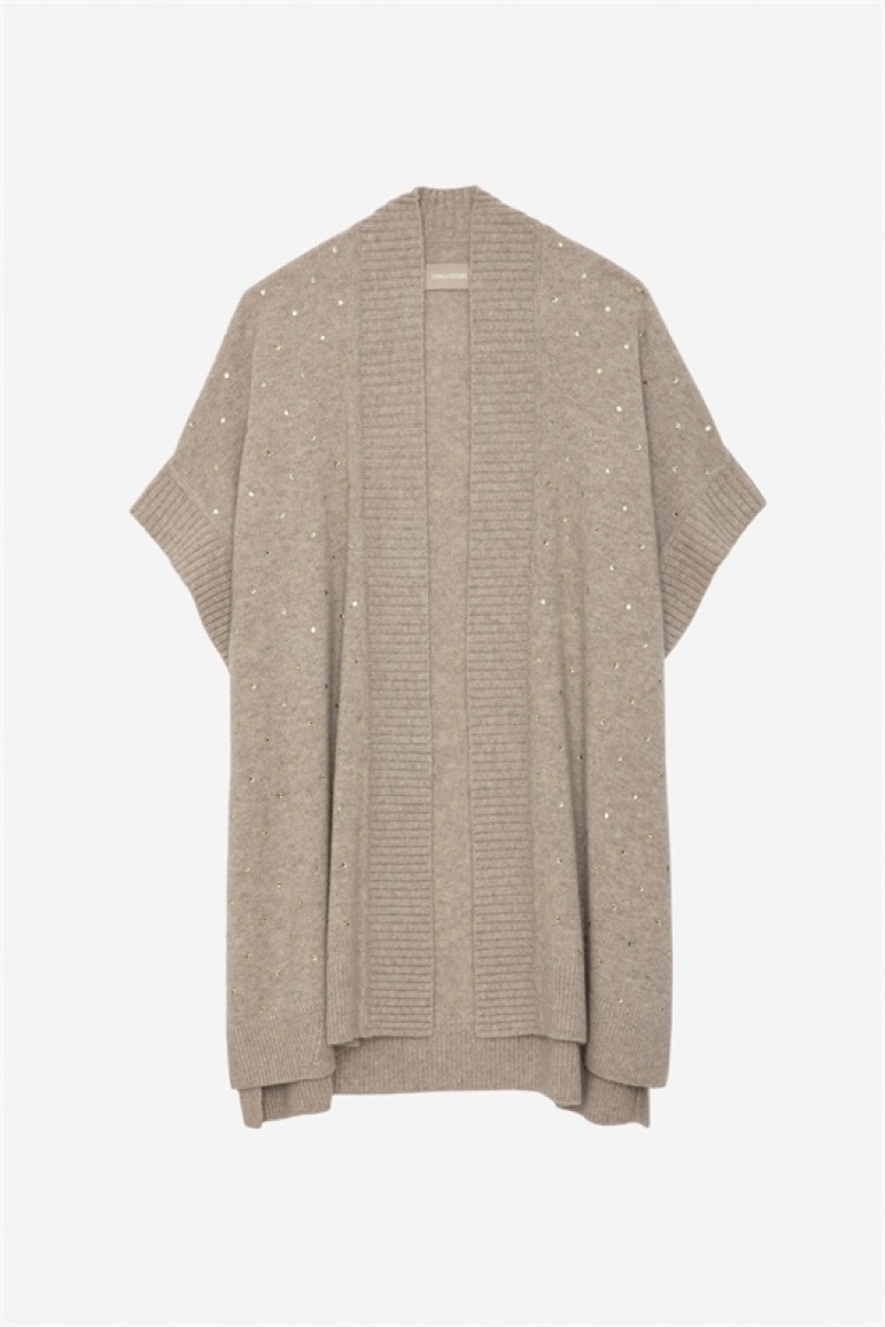 Zadig & Voltaire Indiany Cashmere Cardigan Głęboka Beżowe | ZV-256432