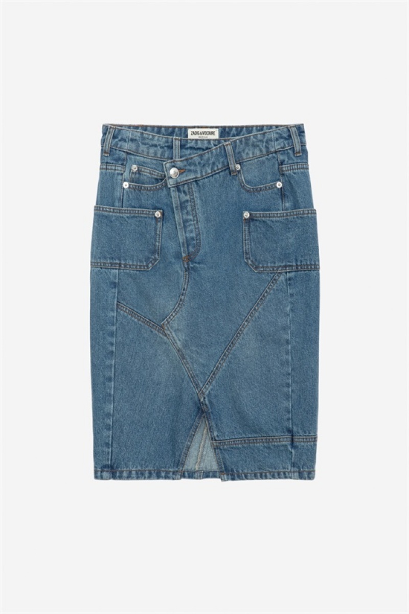 Zadig & Voltaire Jinko Denim Skirt Głęboka Niebieskie | ZV-256363