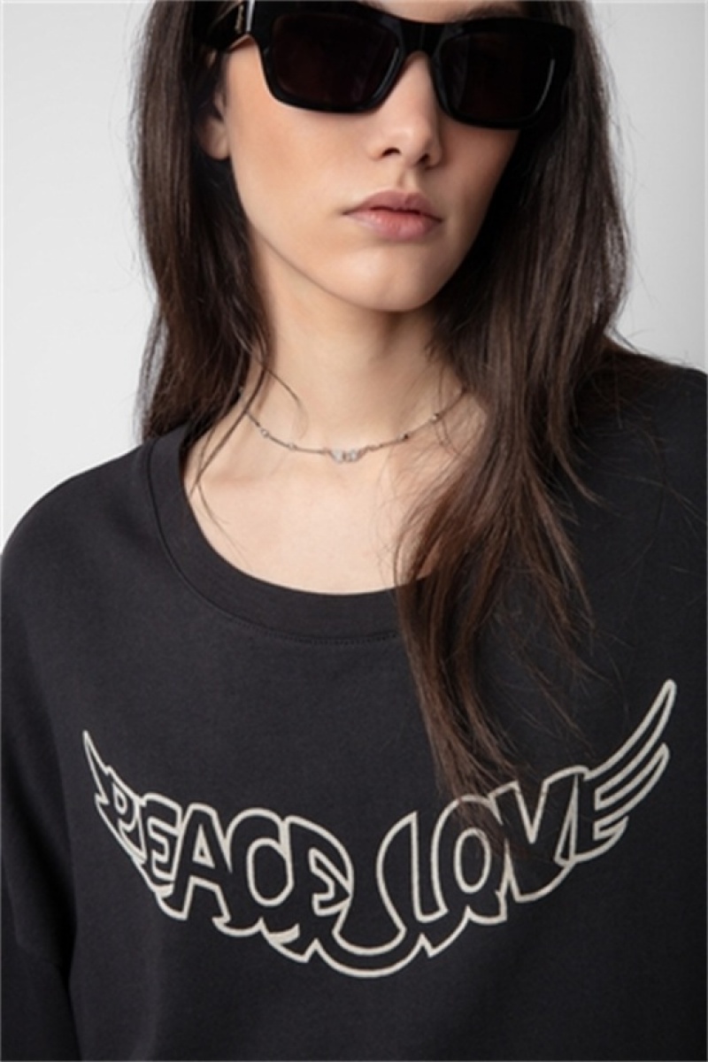 Zadig & Voltaire Kaly Love Wings Sweatshirt Szare | ZV-256248