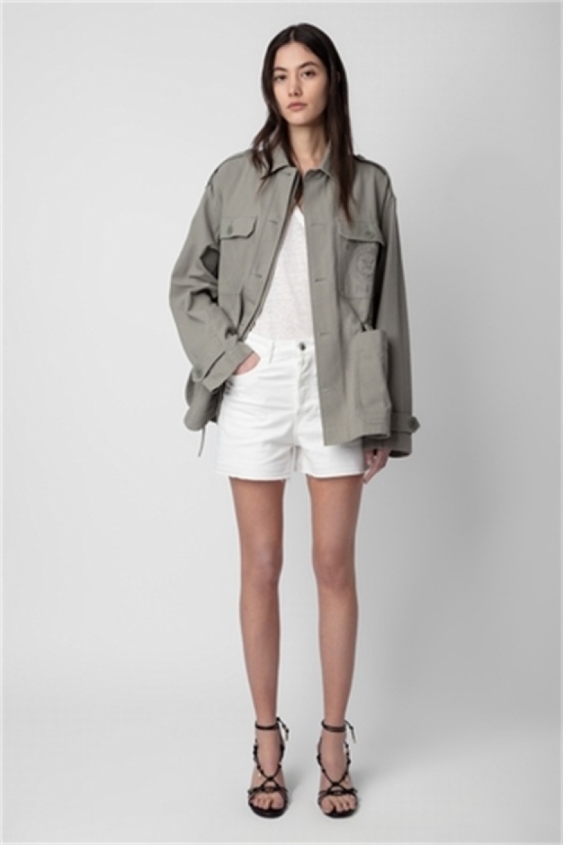 Zadig & Voltaire Kemi Płócienne Jacket Khaki | ZV-256410