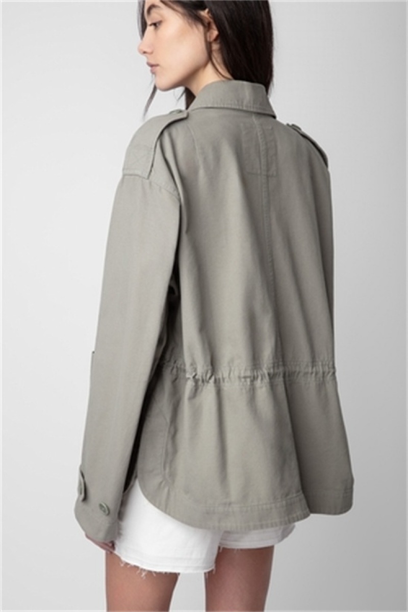 Zadig & Voltaire Kemi Płócienne Jacket Khaki | ZV-256410