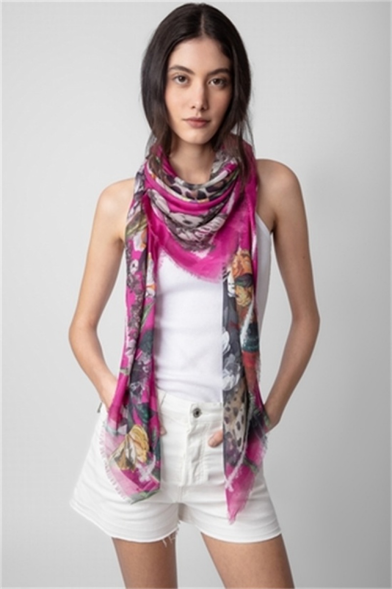 Zadig & Voltaire Kerry Scarf Fioletowe | ZV-255820