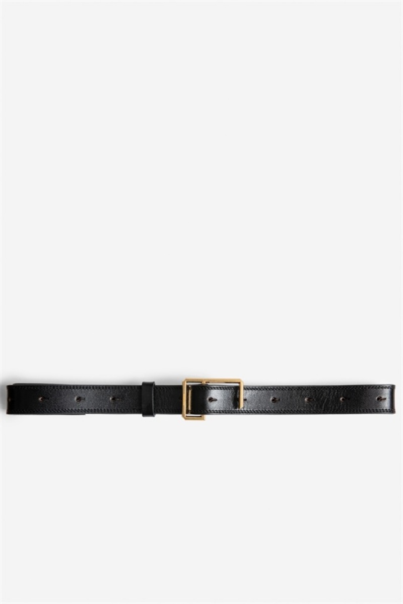 Zadig & Voltaire La Cecilia Obsession Belt Czarne | ZV-255833