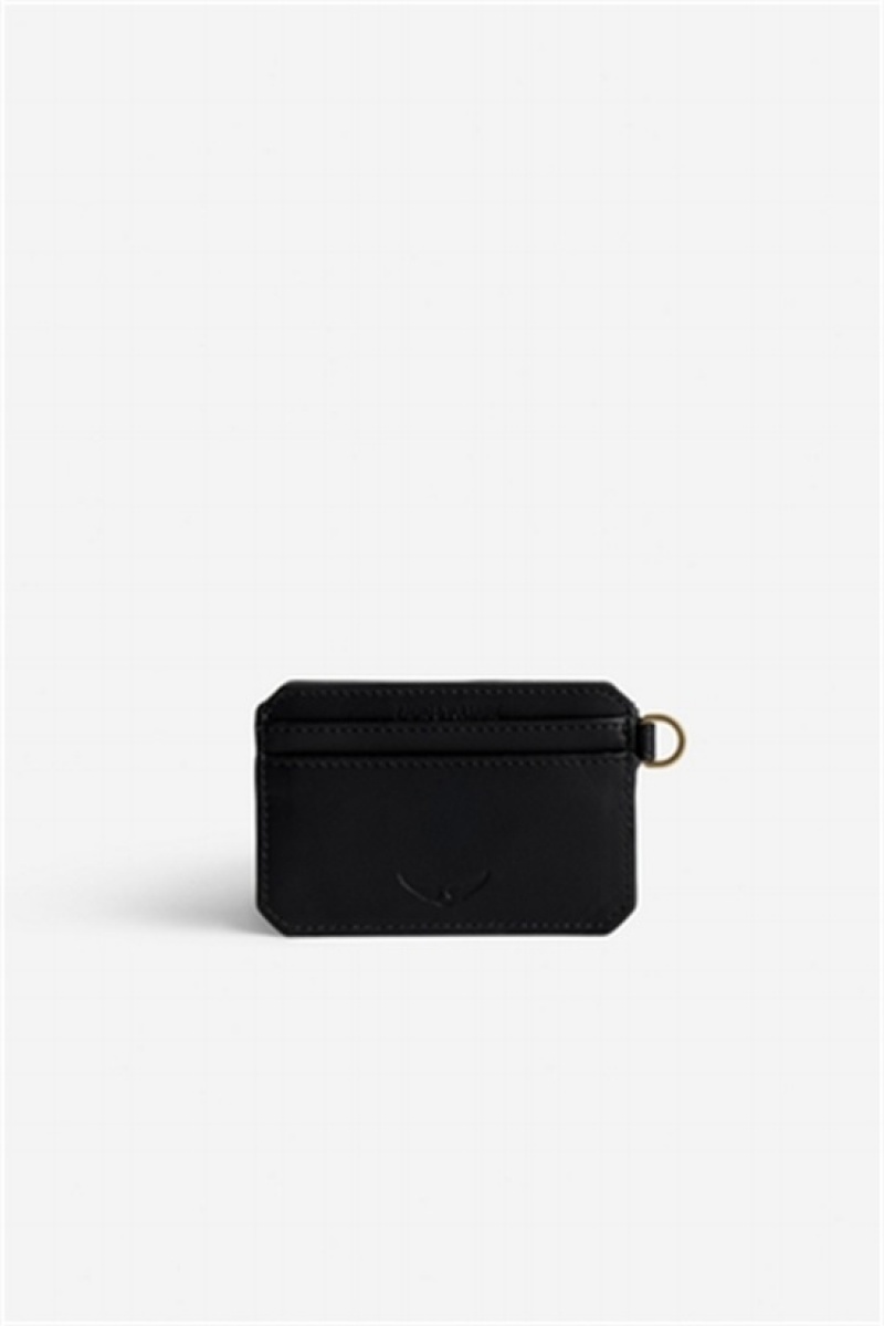 Zadig & Voltaire Le Cecilia Pass Card Case Czarne | ZV-255927