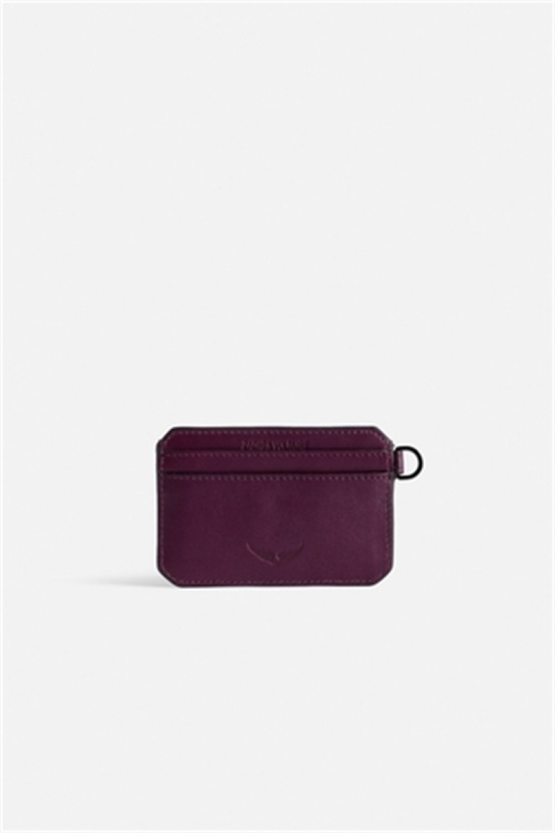 Zadig & Voltaire Le Cecilia Pass Card Holder Bordowe | ZV-255942