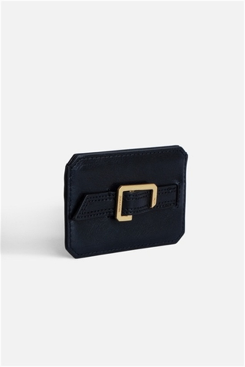 Zadig & Voltaire Le Cecilia Pass Card Holder Ciemny Niebieskie | ZV-255940