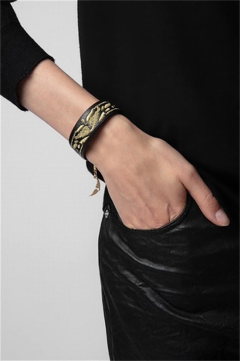 Zadig & Voltaire Lenny Bracelet Czarne Złote | ZV-255901