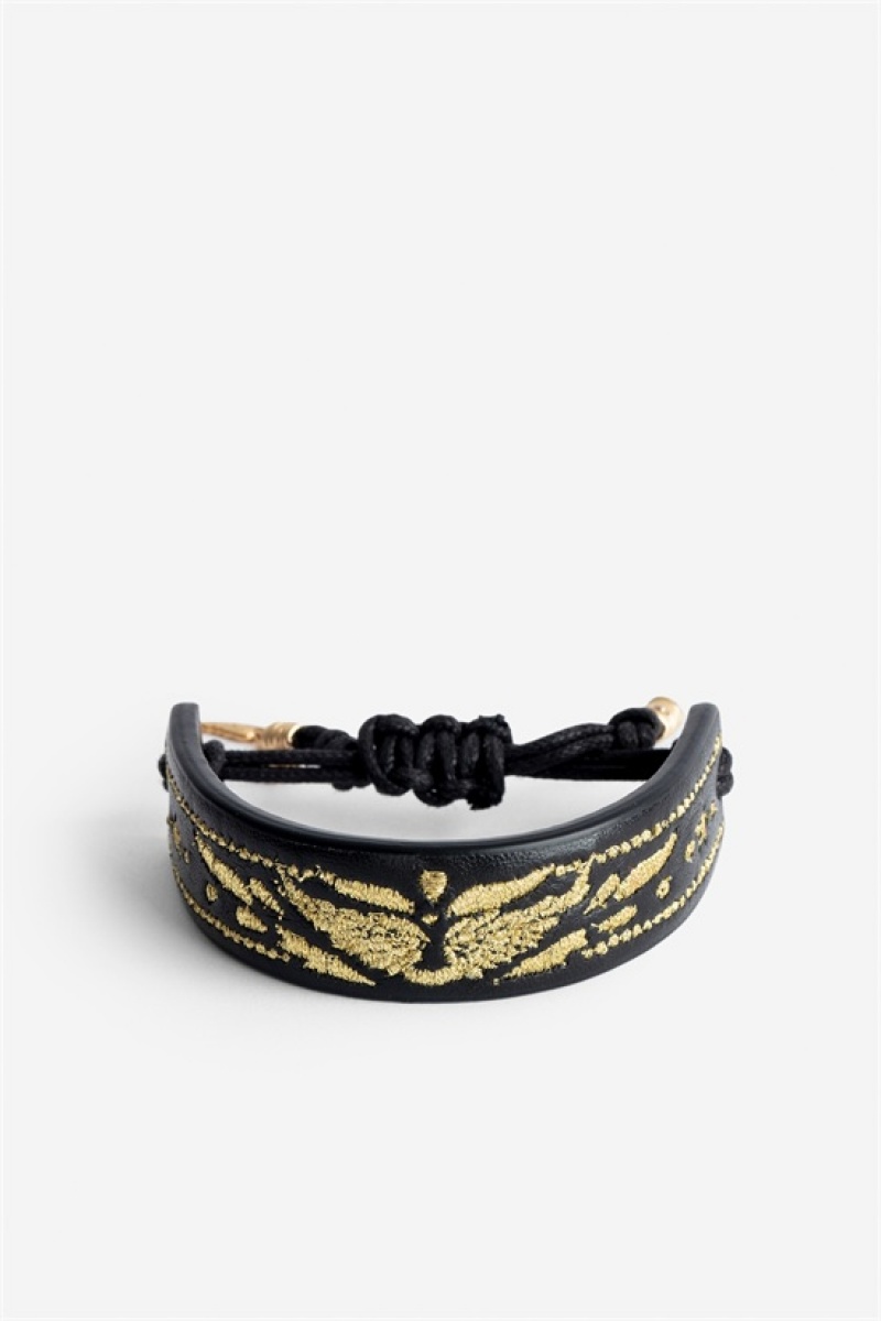 Zadig & Voltaire Lenny Bracelet Czarne Złote | ZV-255901