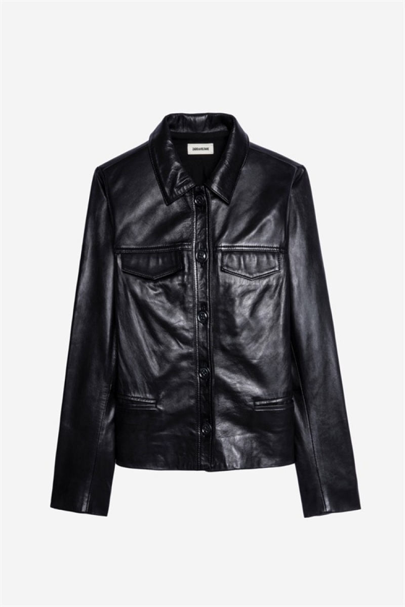 Zadig & Voltaire Liam Skórzane Jacket Czarne | ZV-256421