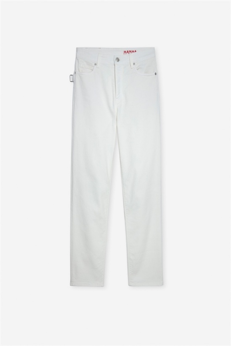 Zadig & Voltaire Mamma Eco Jeans Białe | ZV-256206