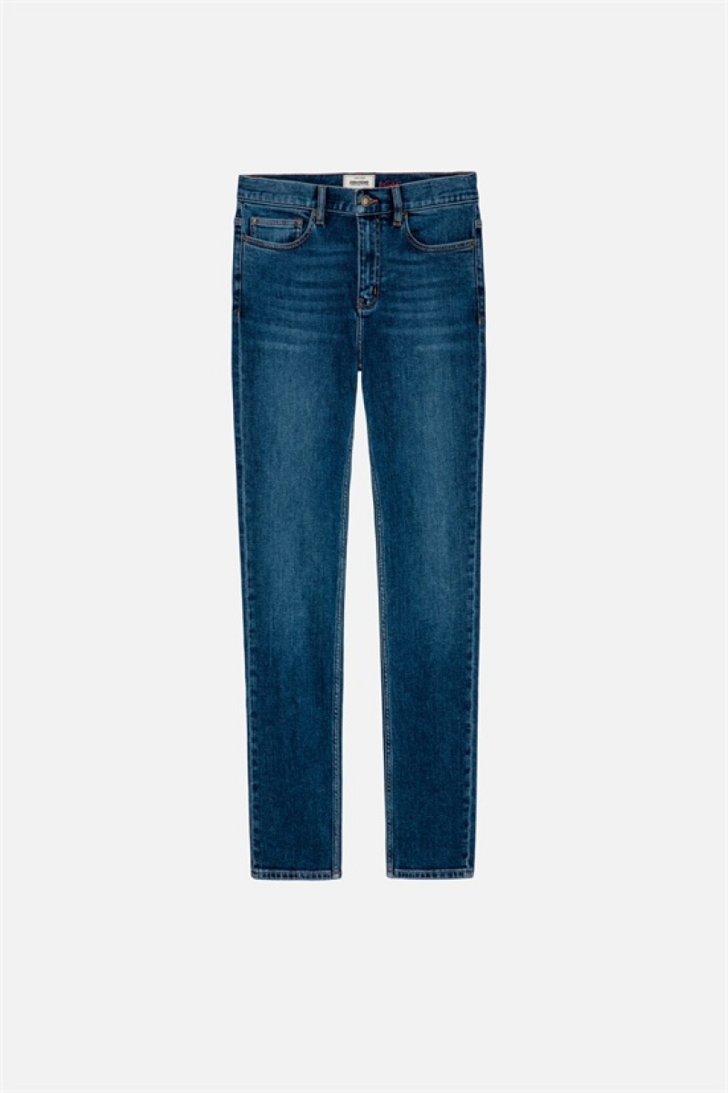 Zadig & Voltaire Mick Jeans Niebieskie | ZV-255736