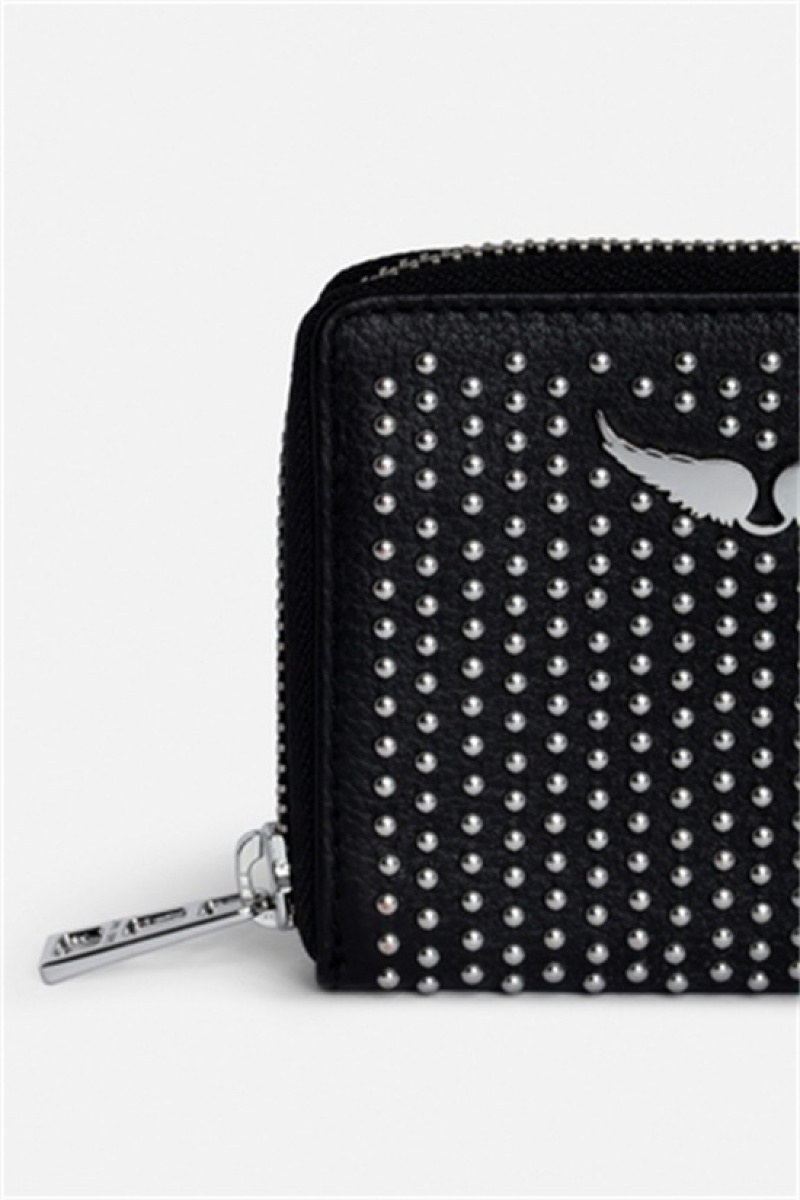 Zadig & Voltaire Mini Dotted Swiss Wallet Czarne | ZV-255932