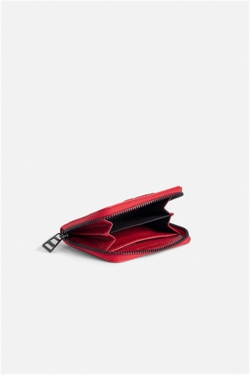 Zadig & Voltaire Mini Glossy Wallet Czerwone | ZV-255934