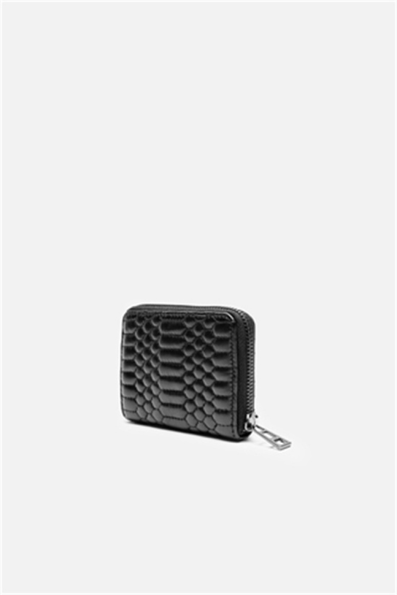 Zadig & Voltaire Mini Matelasse Wallet Czarne | ZV-255937