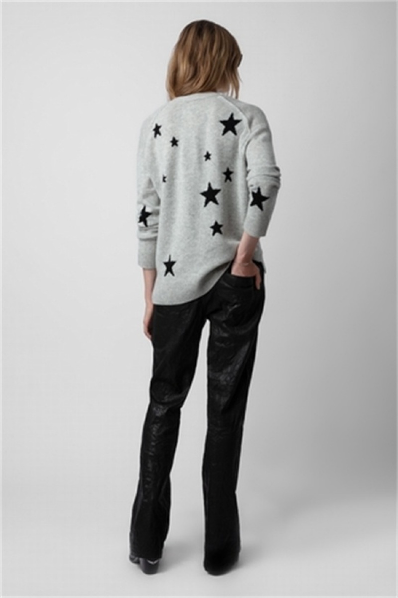 Zadig & Voltaire Mirka Stars Cardigan Szare | ZV-256462