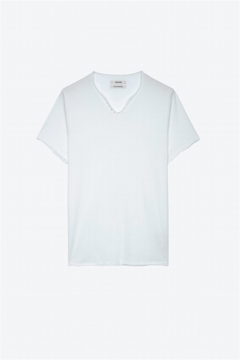 Zadig & Voltaire Monastir Mc T-shirt Białe | ZV-255718