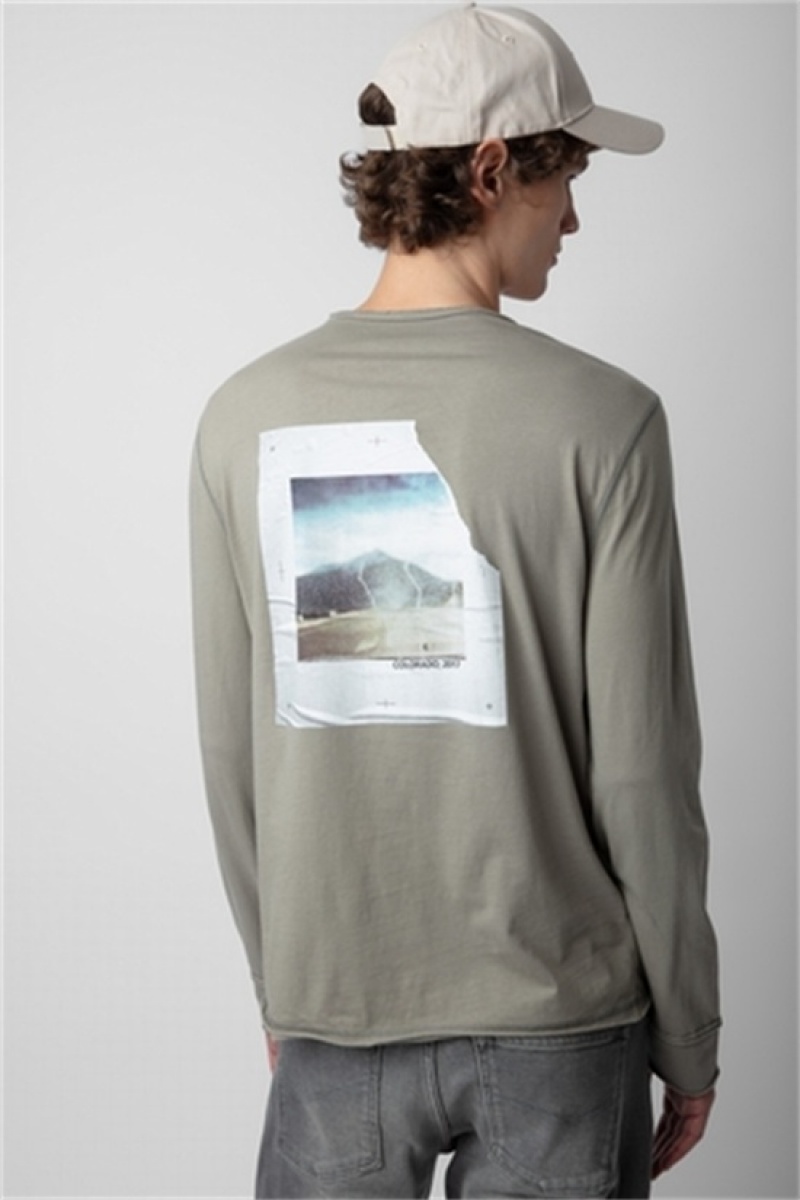 Zadig & Voltaire Monastir Photoprint T-shirt Khaki | ZV-255682