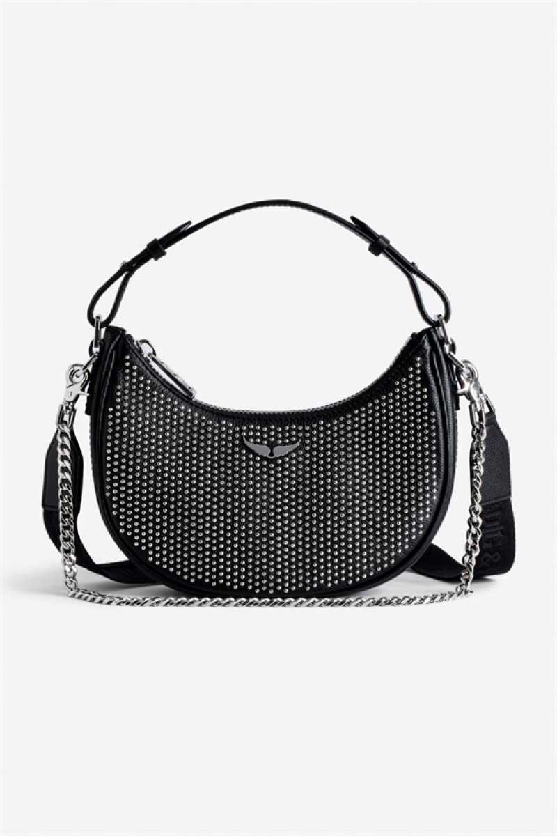 Zadig & Voltaire Moonrock Dotted Bag Czarne | ZV-256010