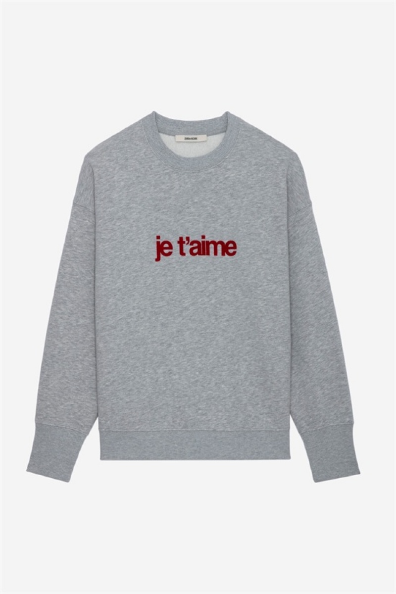 Zadig & Voltaire Oscar Je T\'aime Sweatshirt Szare | ZV-256252