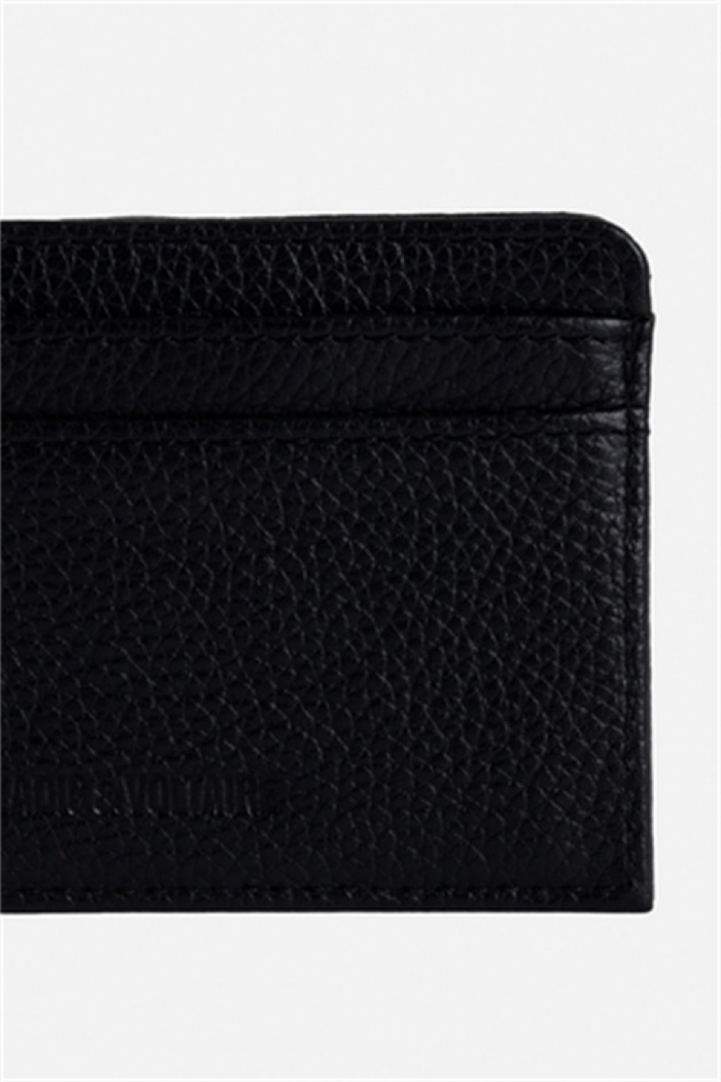 Zadig & Voltaire Pass Card Holder Czarne Złote | ZV-255943