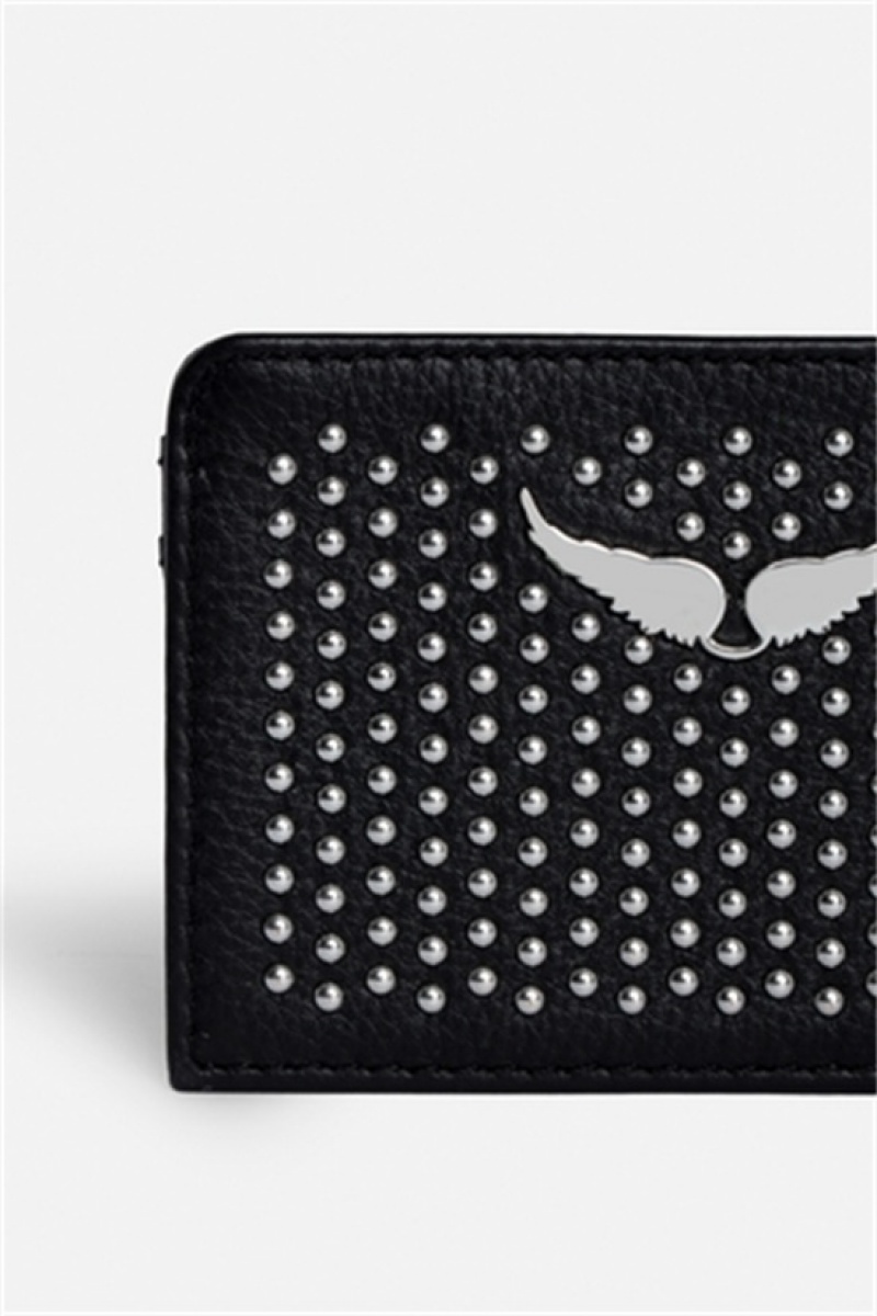 Zadig & Voltaire Pass Plumetis Wallet Czarne | ZV-255948