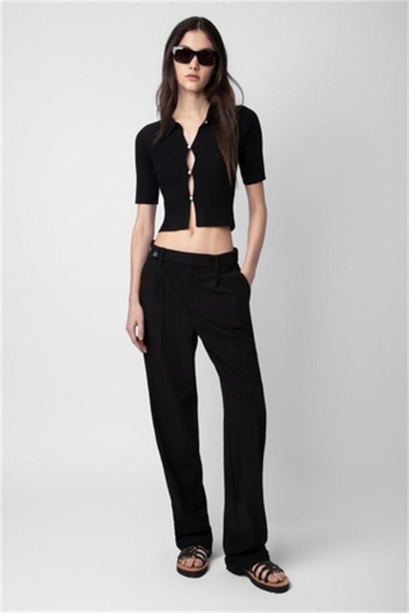 Zadig & Voltaire Pura Crepe Pants Czarne | ZV-256223