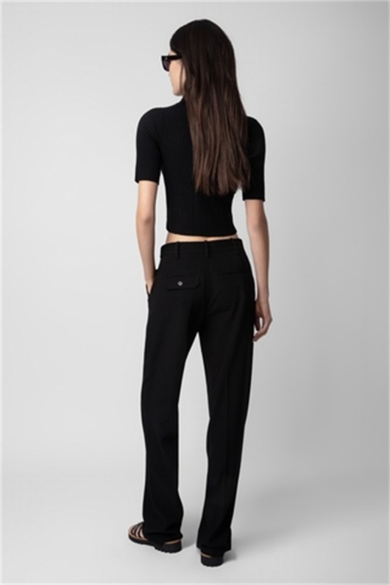 Zadig & Voltaire Pura Crepe Pants Czarne | ZV-256223