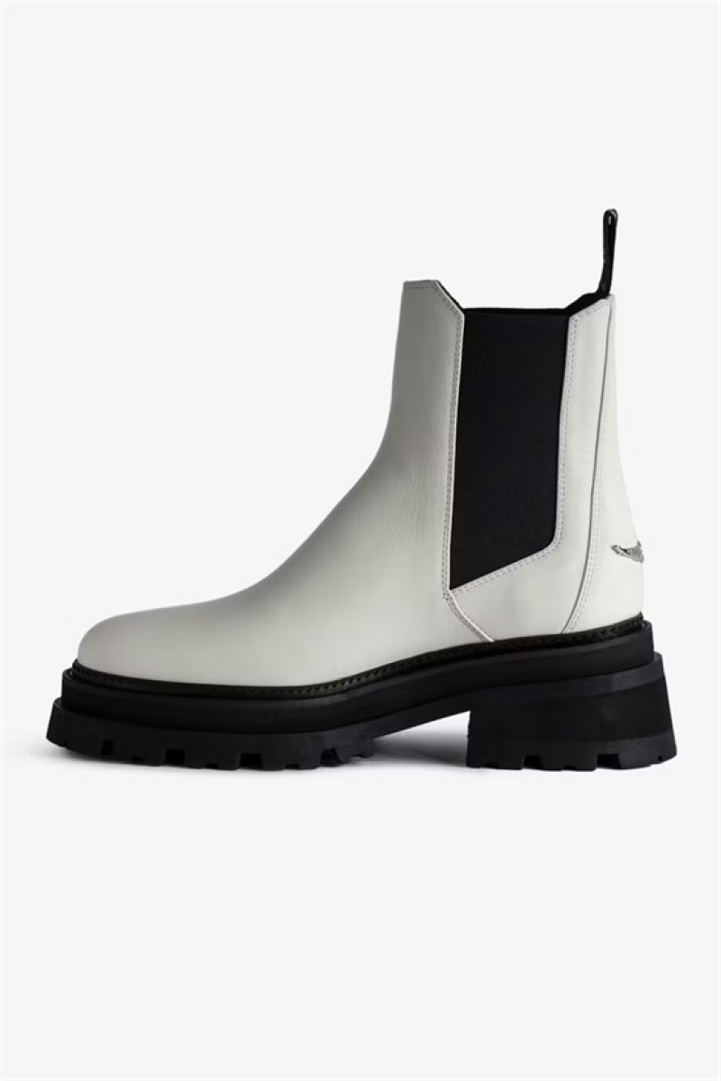 Zadig & Voltaire Ride Chelsea Boots Białe | ZV-255656