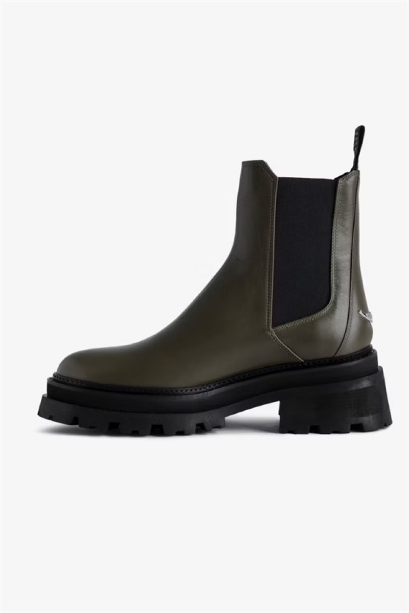 Zadig & Voltaire Ride Chelsea Boots Khaki | ZV-255657