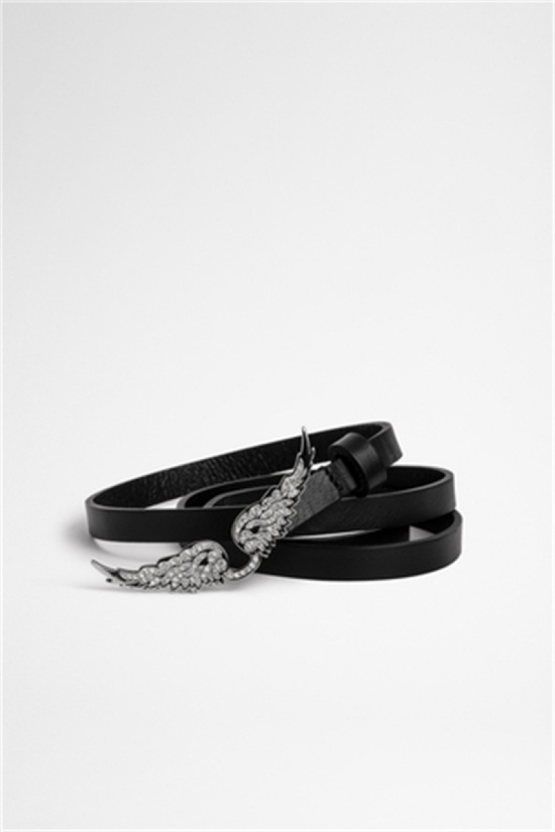 Zadig & Voltaire Rock Belt Czarne | ZV-255843