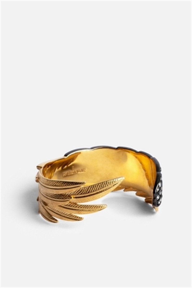 Zadig & Voltaire Rock Feather Bracelet Złote | ZV-255873