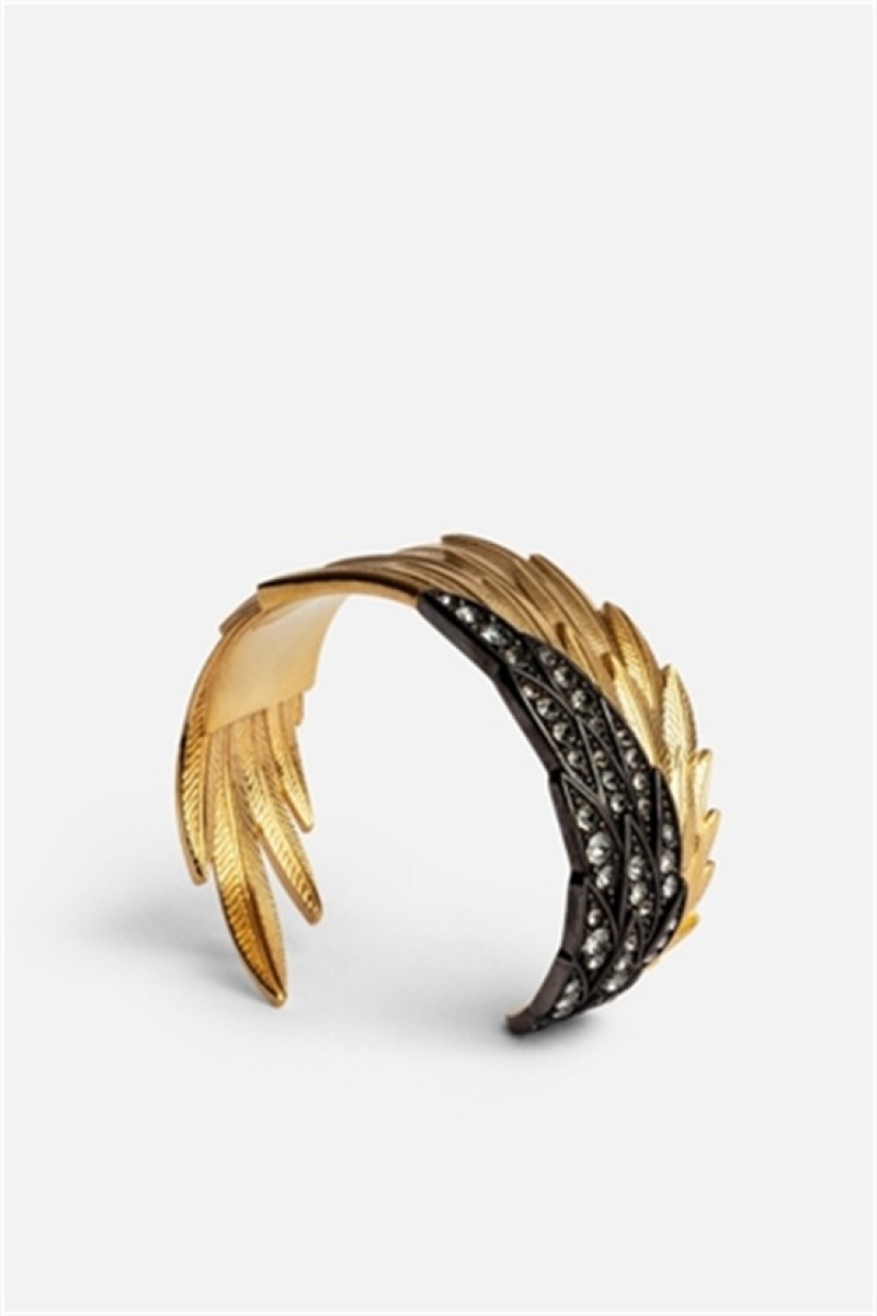 Zadig & Voltaire Rock Feather Bracelet Złote | ZV-255873