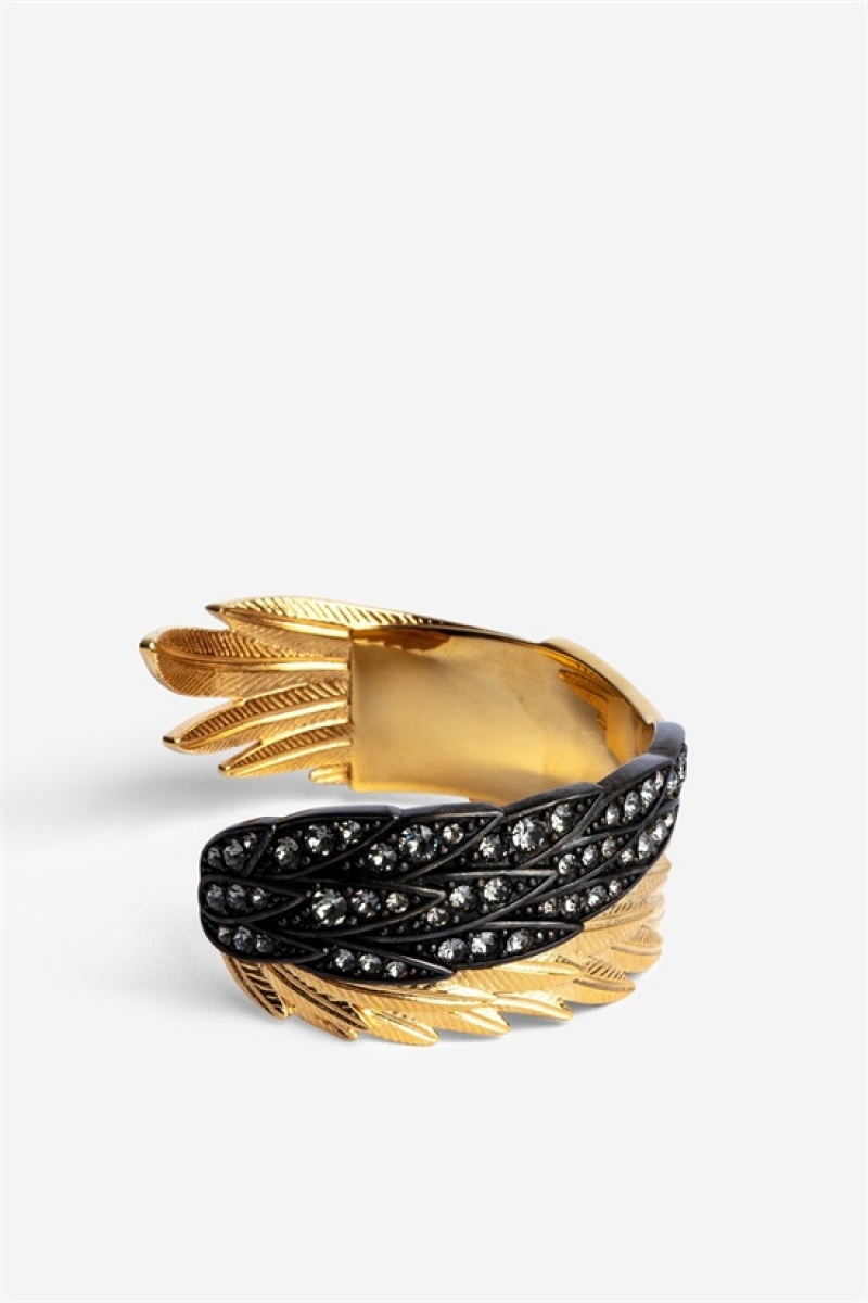 Zadig & Voltaire Rock Feather Bracelet Złote | ZV-255873