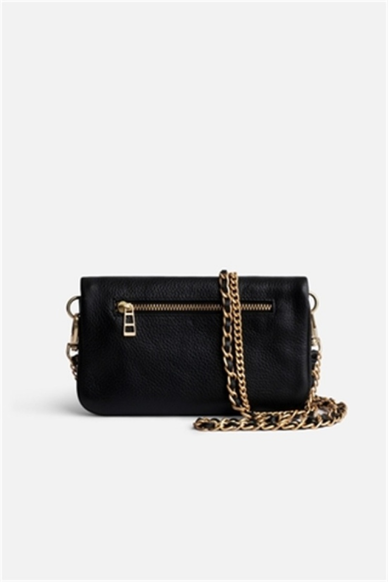 Zadig & Voltaire Rock Nano Bag Czarne Złote | ZV-256093